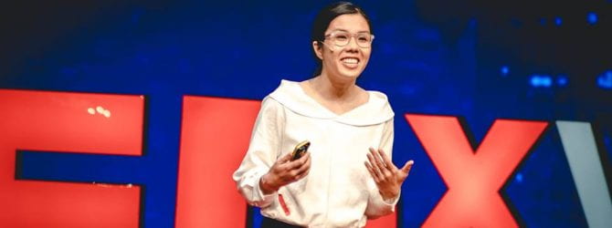 Kayla speaking at TedX